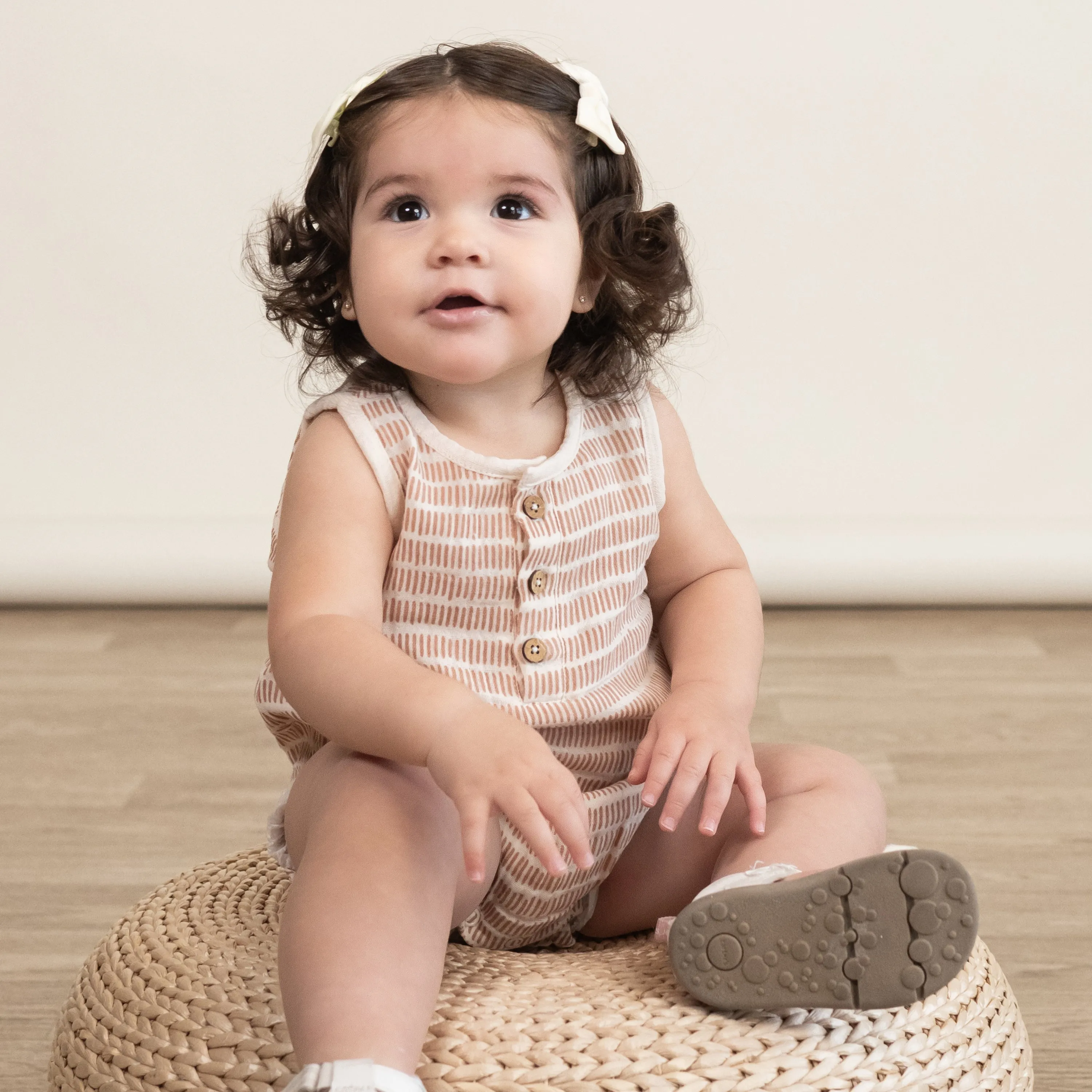 Organic Bubble Onesie - Dash Lines