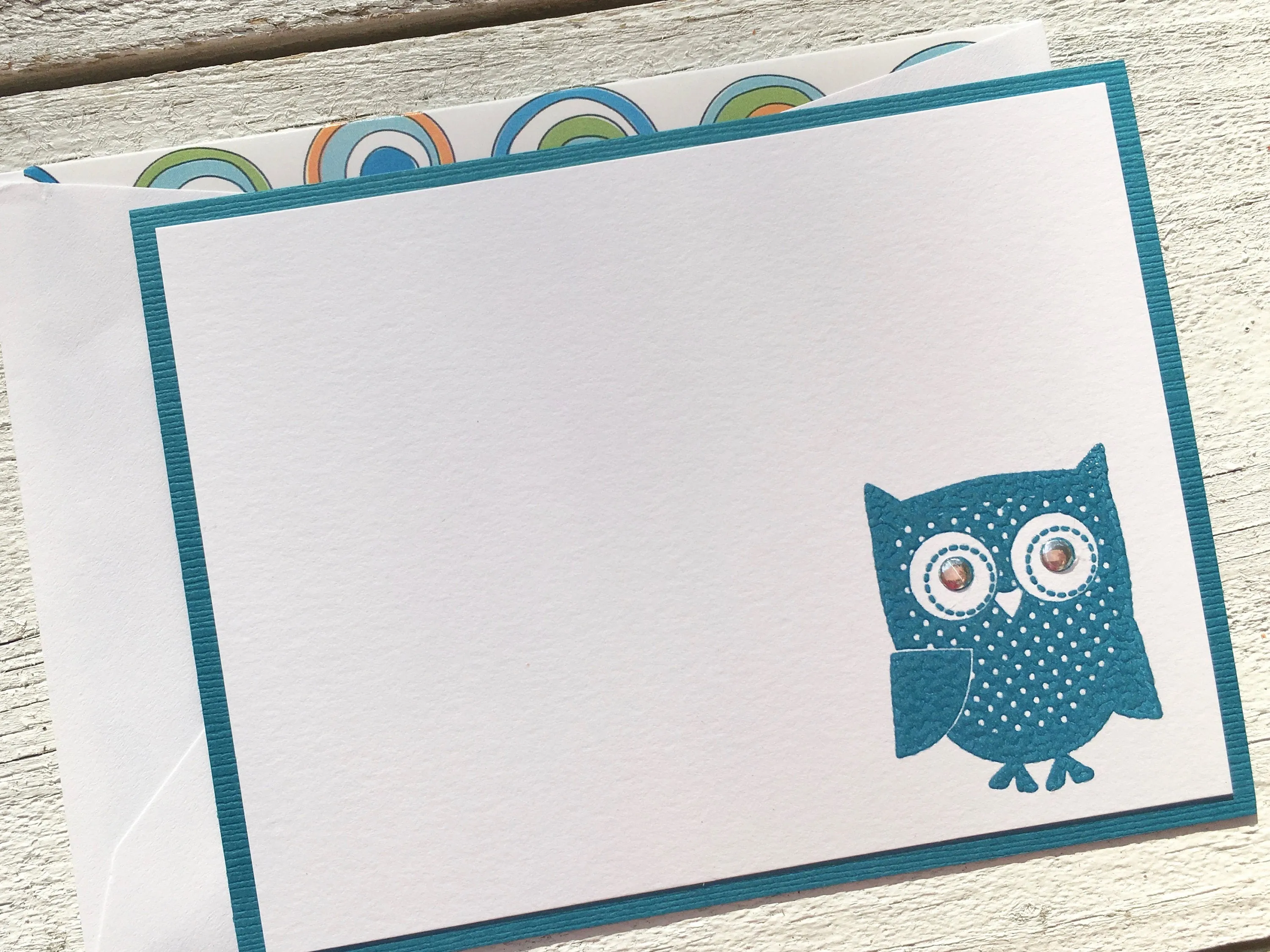 Owl Note Cards, Personalized Note Cards, Flat Note Cards, Thank You Cards, Personalized Stationery, Set of 8