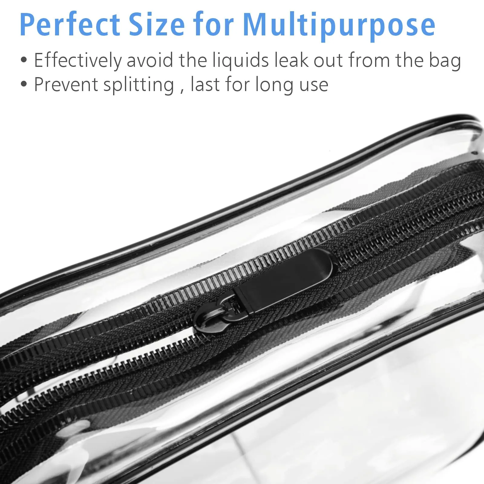 PACKISM Clear Makeup Bags, 4 Pack Quart Size Travel Bag TSA ApprovedTravel for Toiletries, Cosmetic Bags Carry on Clear Toiletry TSA Approved Toiletry, Black