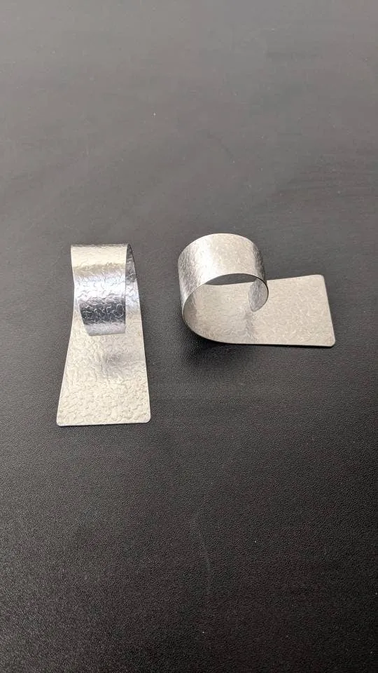 Pair of Vintage Modernist Napkin Rings, Plated Spiral Serviette Holders