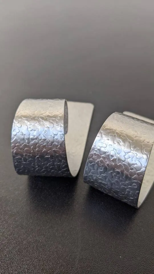 Pair of Vintage Modernist Napkin Rings, Plated Spiral Serviette Holders