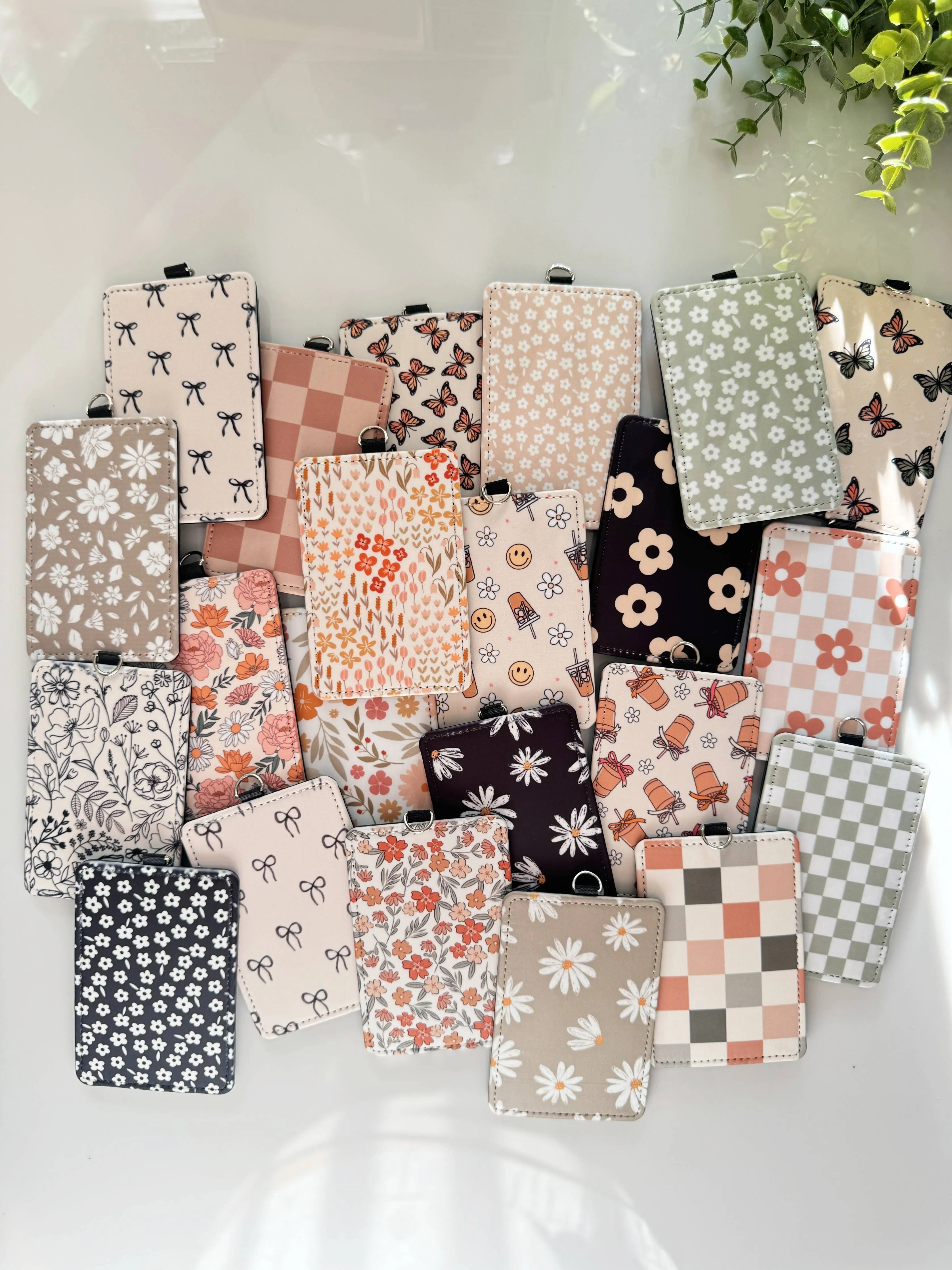 PATTERNED ID BADGE HOLDERS