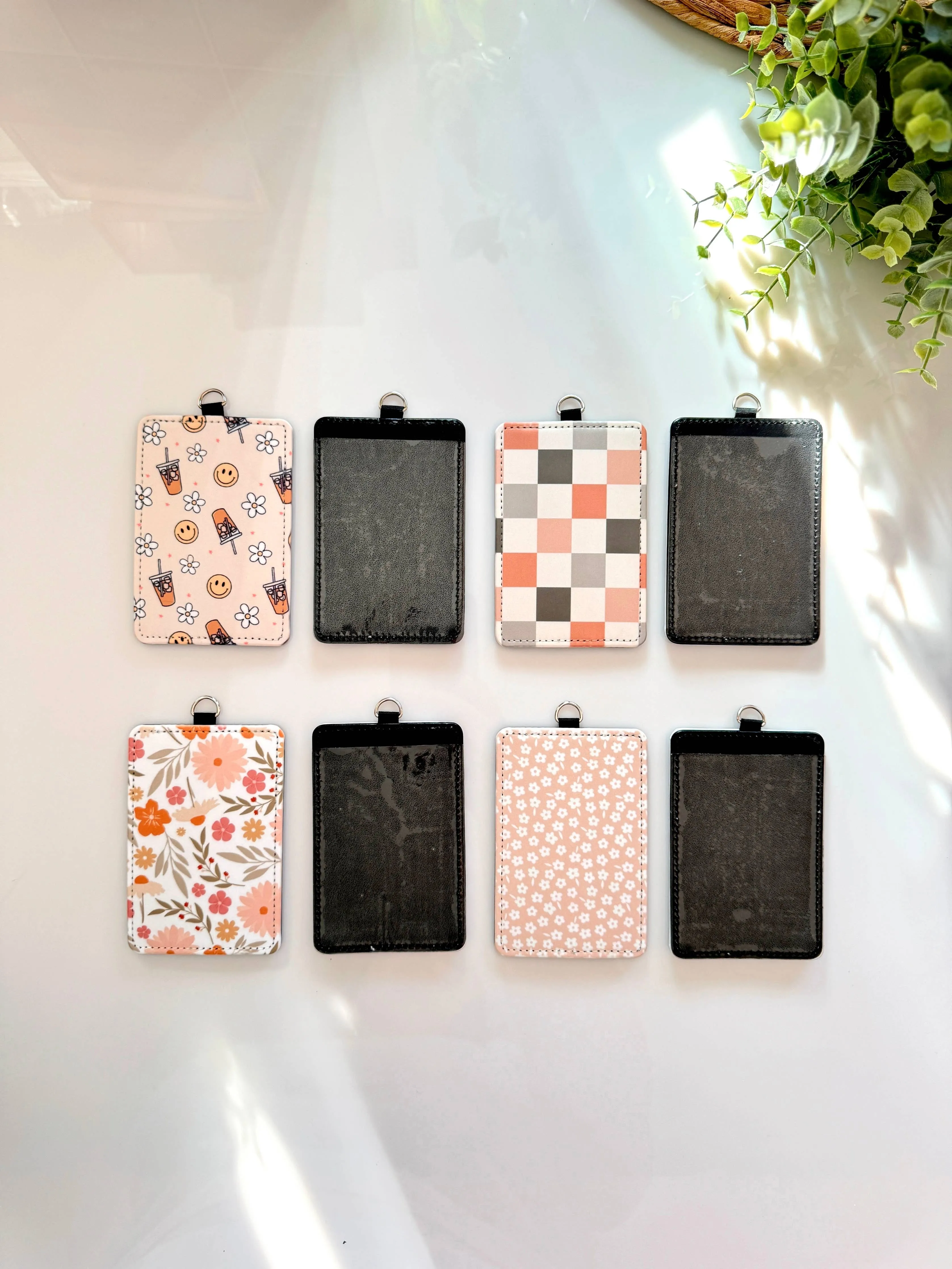 PATTERNED ID BADGE HOLDERS