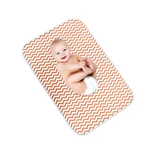 Peach Chevron Diaper Mat - 20 IN X 30 IN