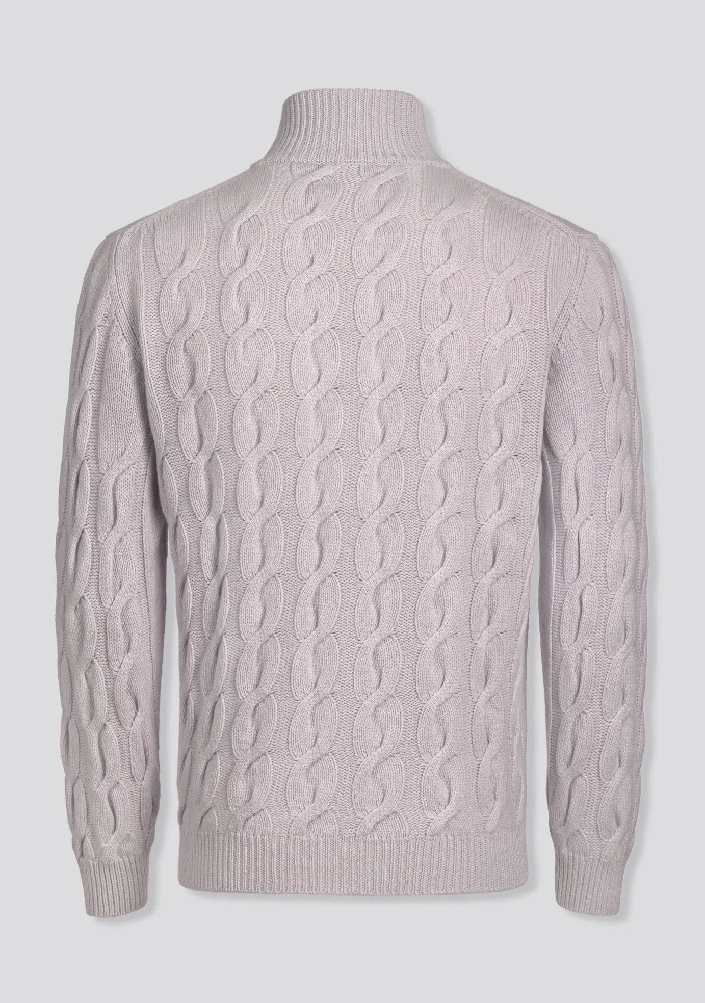 Pearl Grey Patterned Zip Pullover