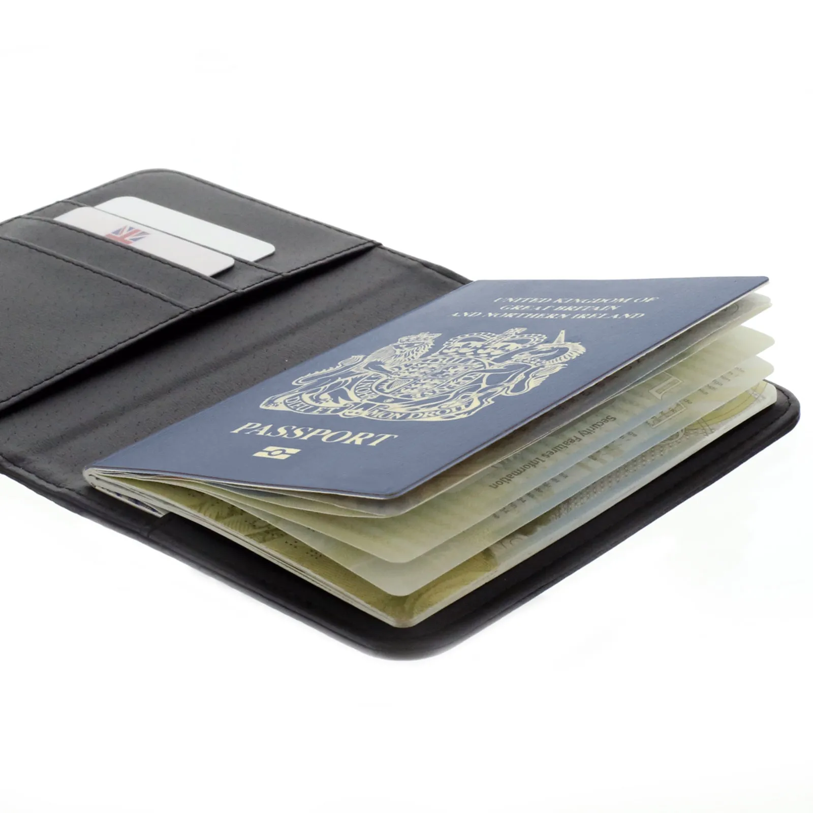 Personalised Passport Case & Tag with Grey Marble & Text - White Glitter