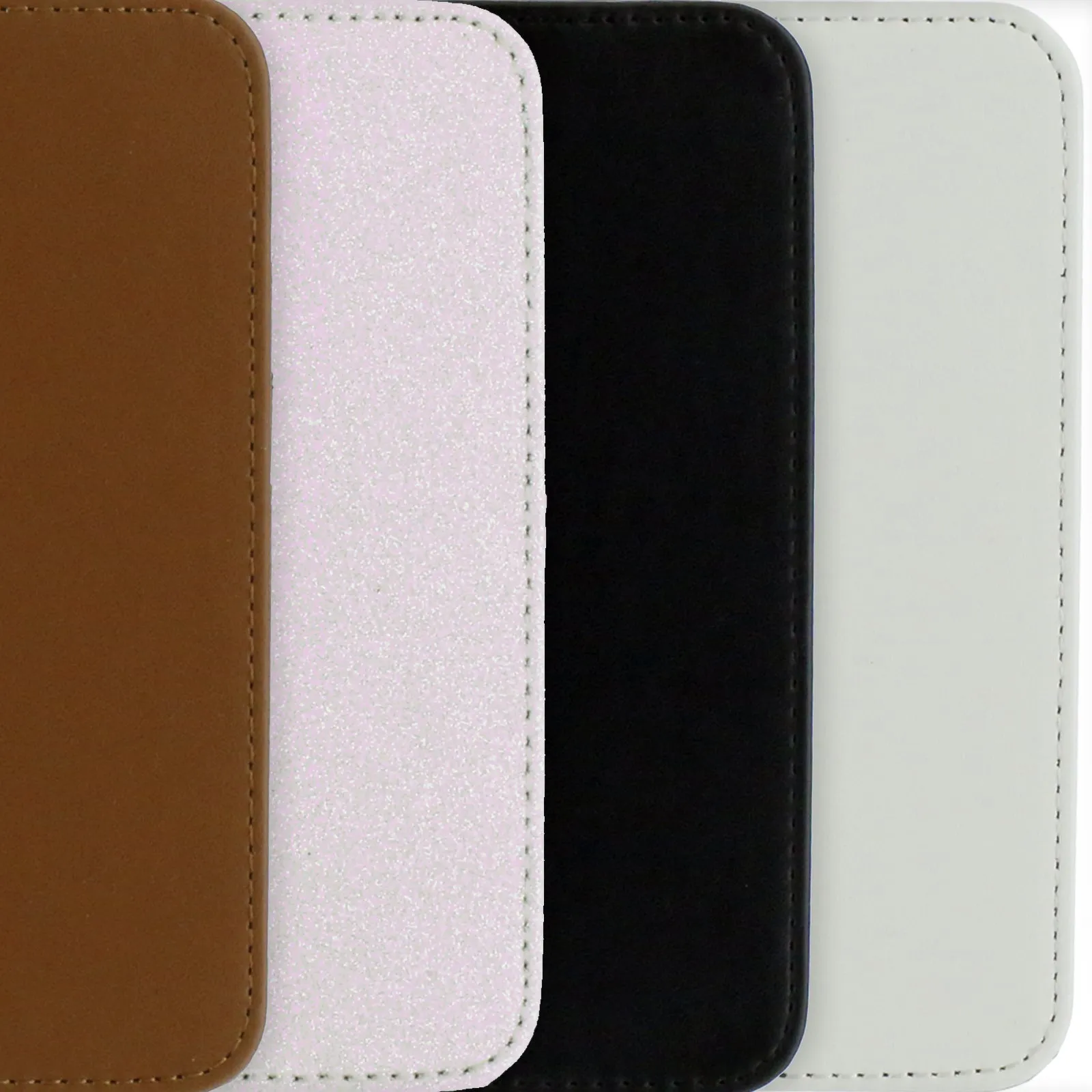 Personalised Passport Case & Tag with Grey Marble & Text - White Glitter