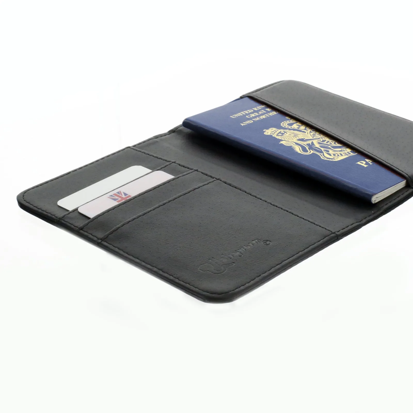 Personalised Passport Case & Tag with Grey Marble & Text - White Glitter