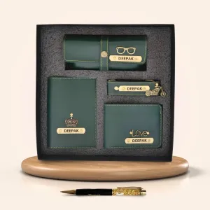 Personalized Pen & All in One Men's Combo (4 pcs) - Olive Green