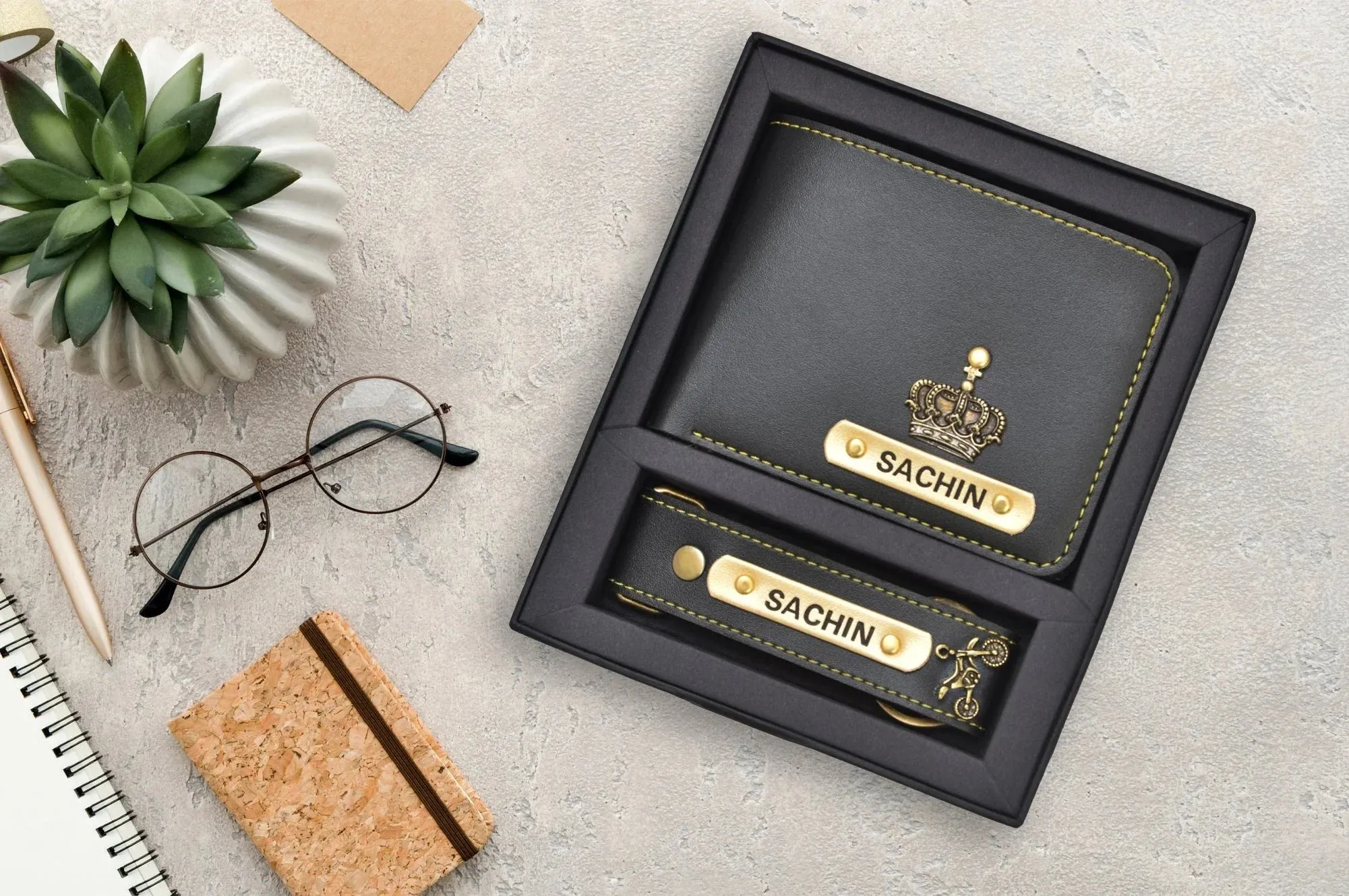Personalized Pen &  Men's Combo (2 pcs) - Black