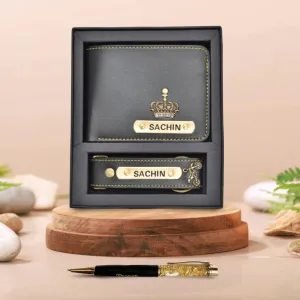 Personalized Pen &  Men's Combo (2 pcs) - Black