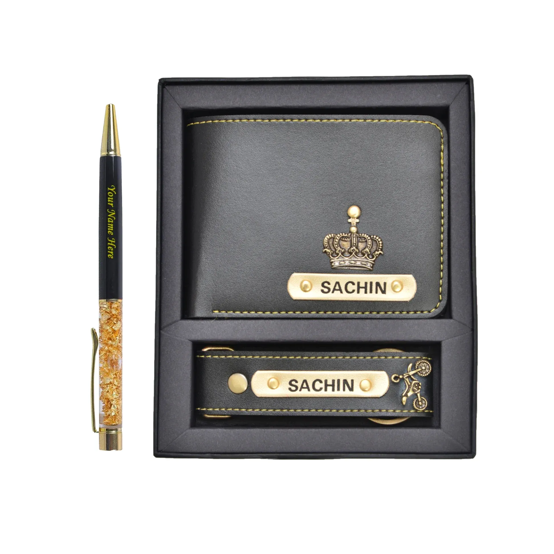 Personalized Pen &  Men's Combo (2 pcs) - Black