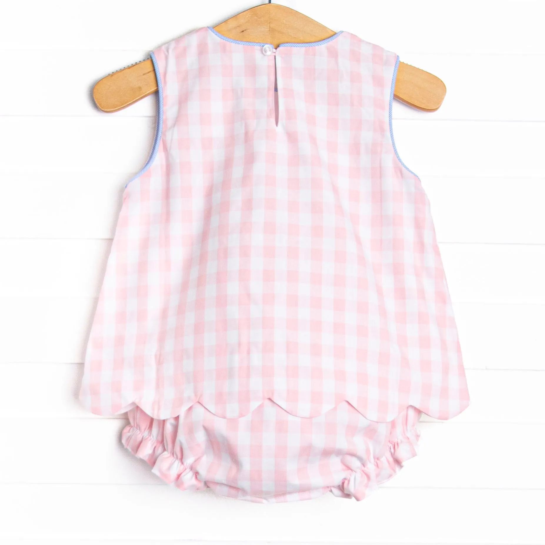 Petal Me Pretty Applique Diaper Set, Pink Check