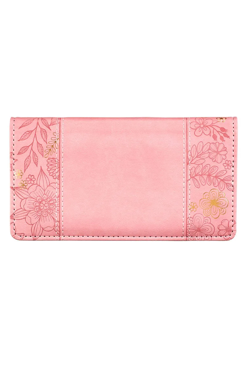 Philippians 4:13 Pink LuxLeather Checkbook Cover