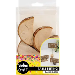 PLACE CARD HOLDERS WOOD HALF MOON 4PC