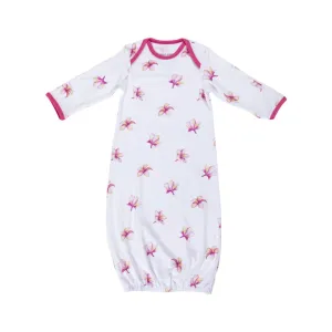 Plumeria Bamboo Layette Gown: 0-3M