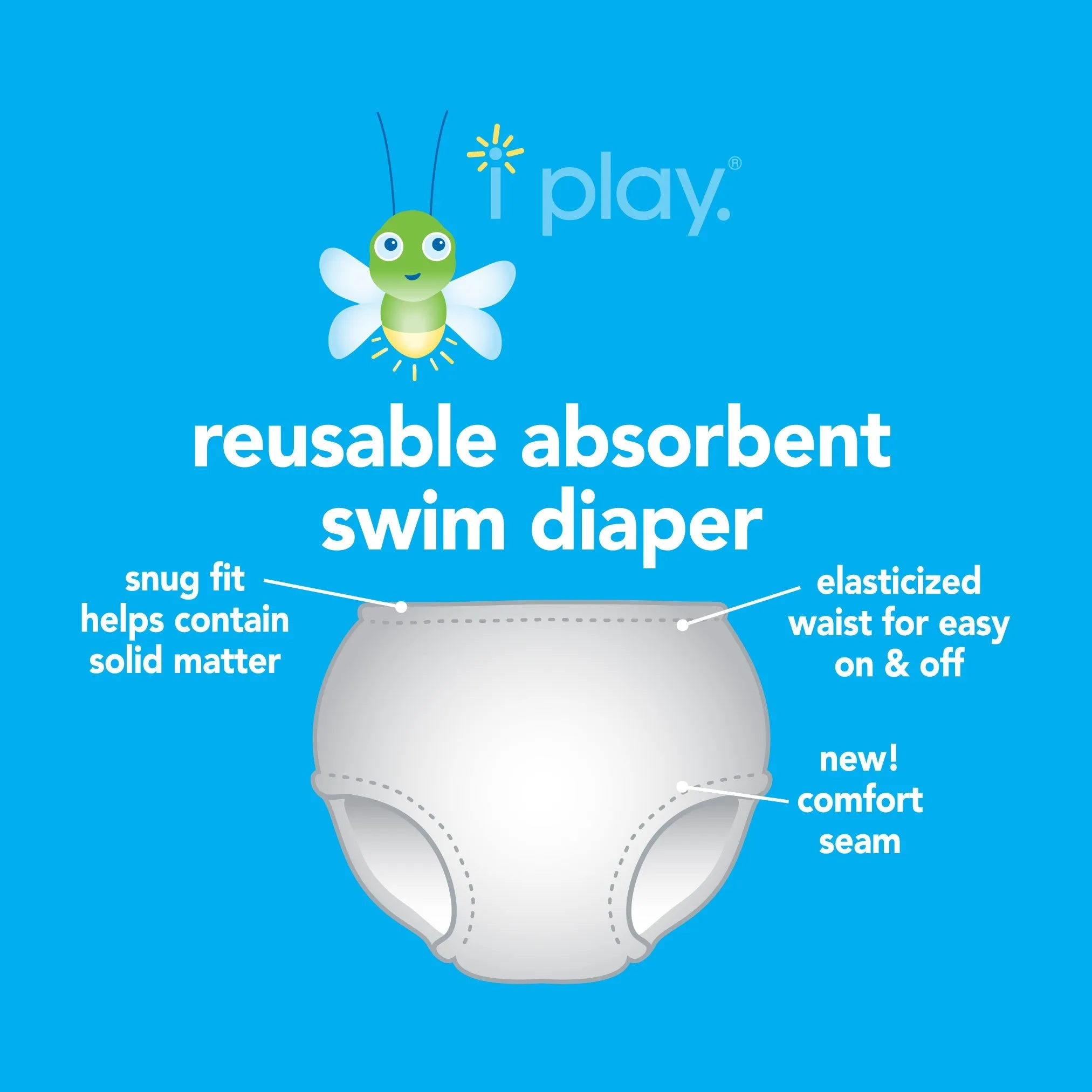 Pocket Trunks With Built-In Reusable Absorbent Swim Diaper in Navy Octopus (Min. of 1, multiples of 1)