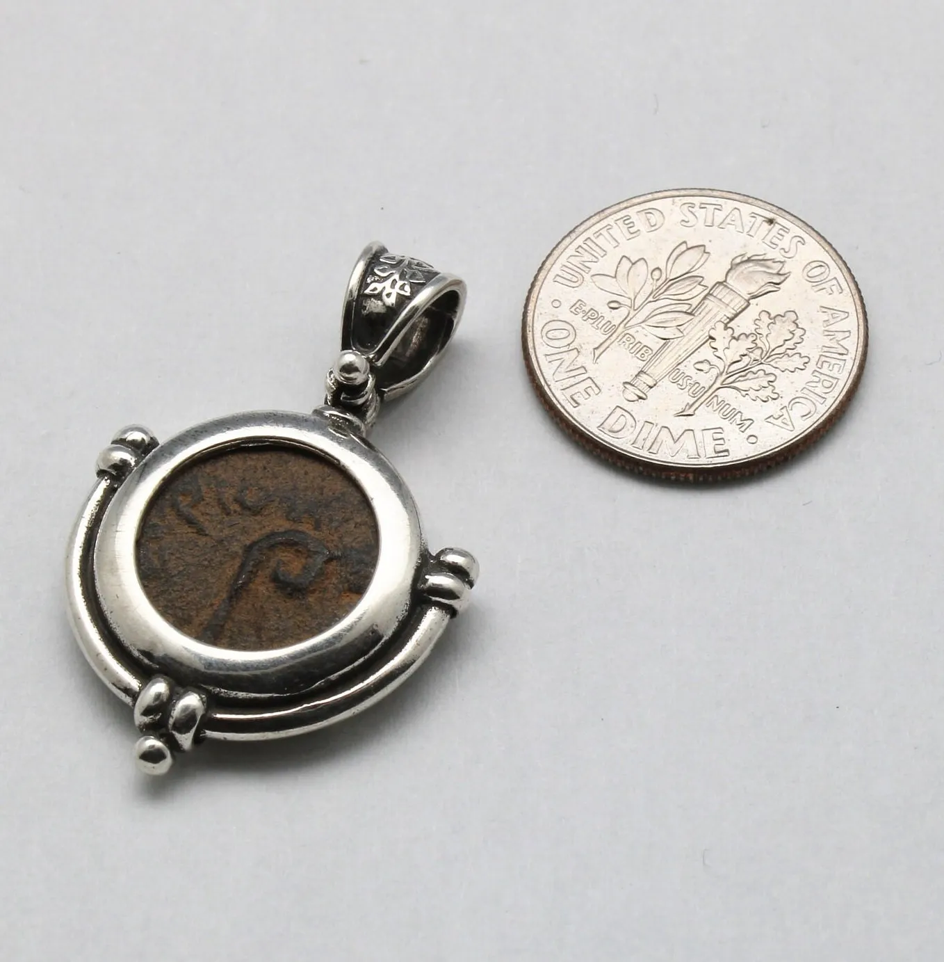 Pontius Pilate Prutah Coin, Silver Pendant, ID15272