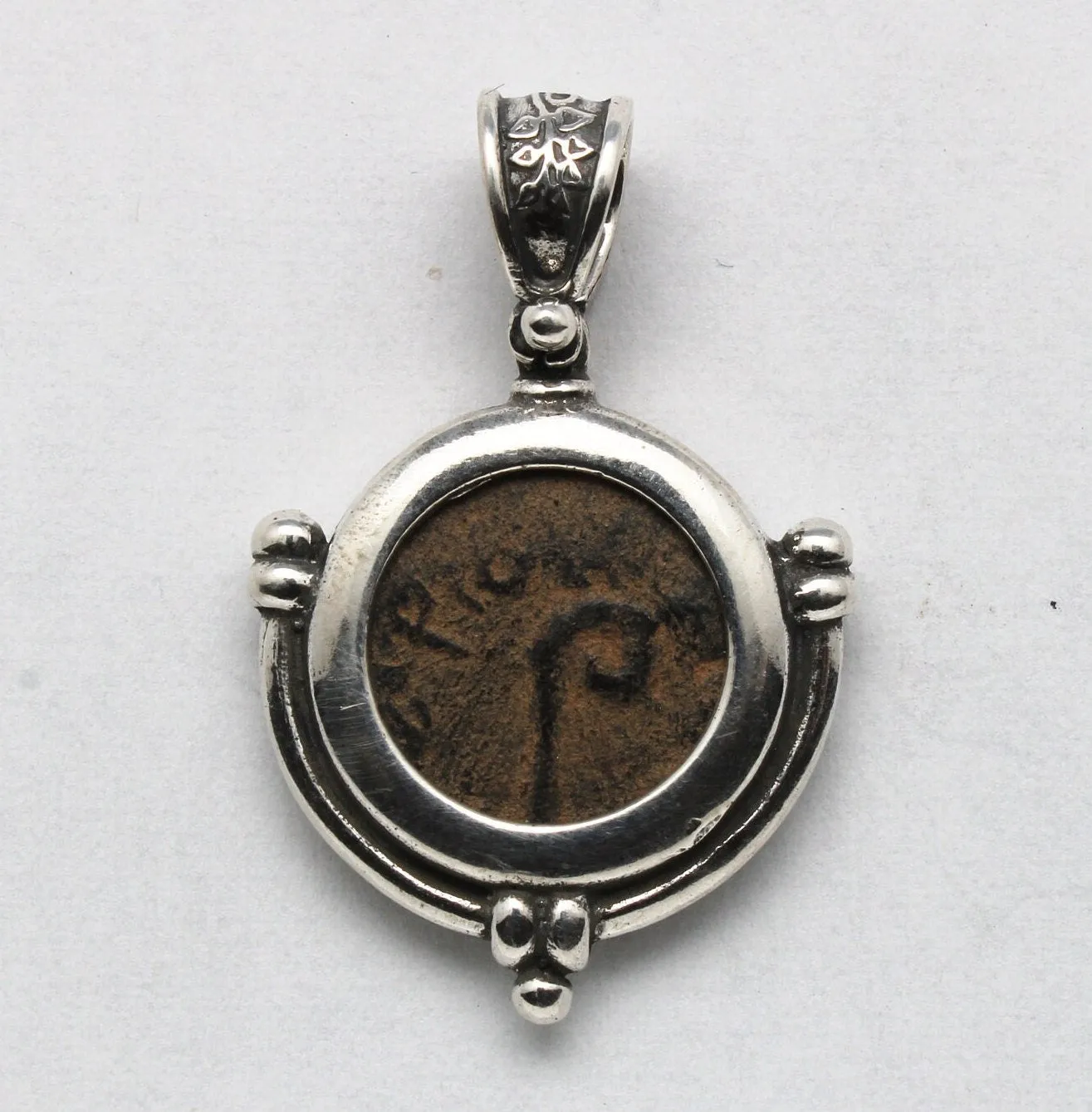 Pontius Pilate Prutah Coin, Silver Pendant, ID15272