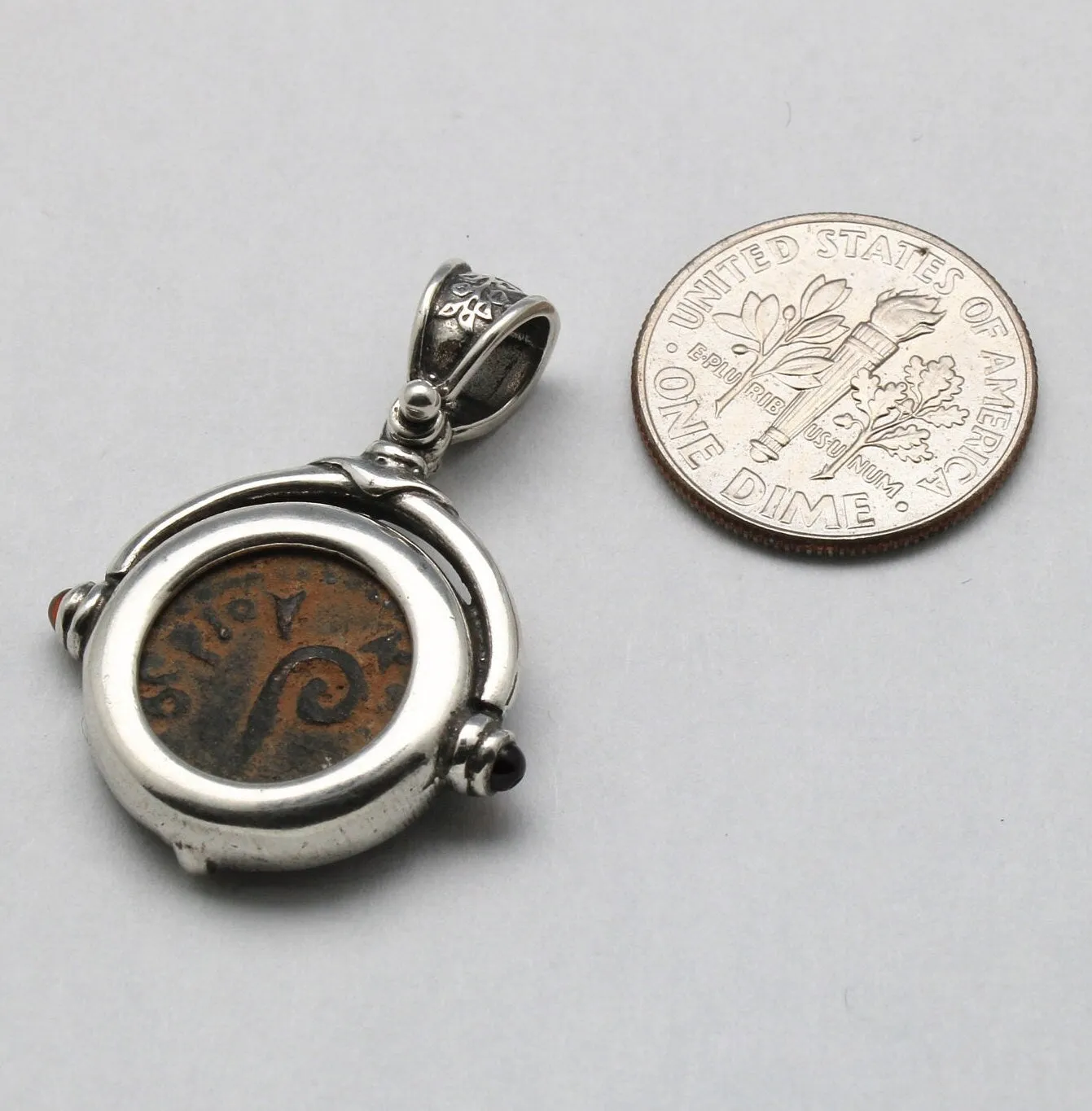 Pontius Pilate Prutah Coin, Silver Pendant, ID15274