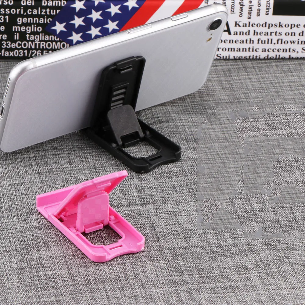 Portable Mini Mobile Phone Holder Foldable Desk Stand Holder 4 Degrees Adjustable Universal for iPhone yellow