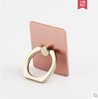Portable Universal Metal Finger Ring Phone Holder - 360?? Rotating Bracket for iPhone Samsung, Gold