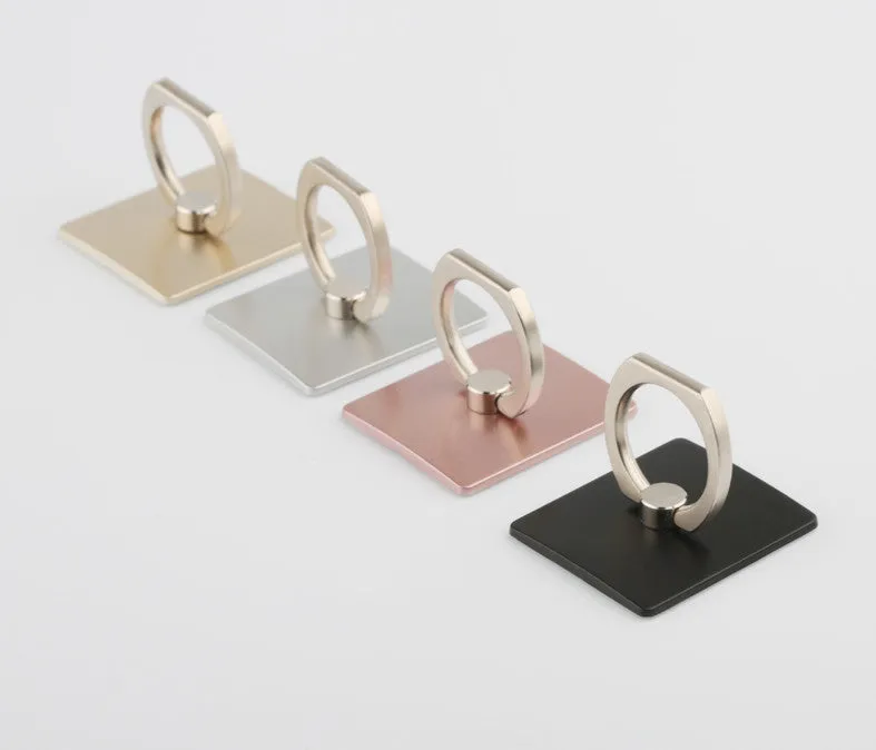 Portable Universal Metal Finger Ring Phone Holder - 360?? Rotating Bracket for iPhone Samsung, Gold