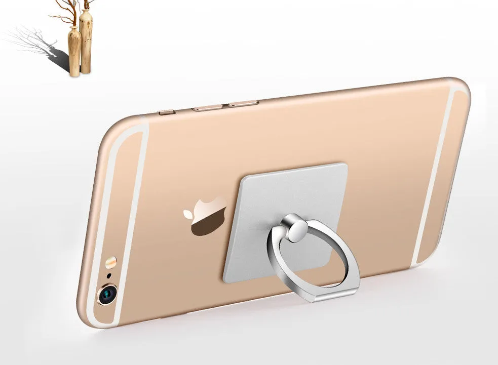Portable Universal Metal Finger Ring Phone Holder - 360?? Rotating Bracket for iPhone Samsung, Gold