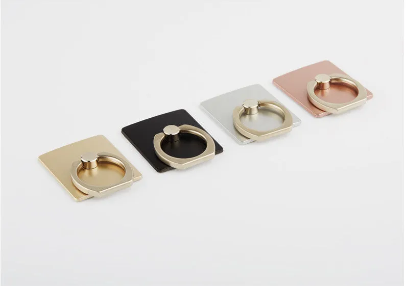 Portable Universal Metal Finger Ring Phone Holder - 360?? Rotating Bracket for iPhone Samsung, Gold
