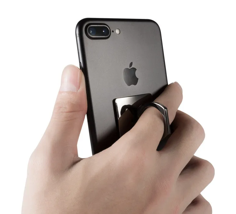 Portable Universal Metal Finger Ring Phone Holder - 360?? Rotating Bracket for iPhone Samsung, Gold