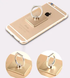 Portable Universal Metal Finger Ring Phone Holder - 360?? Rotating Bracket for iPhone Samsung, Gold