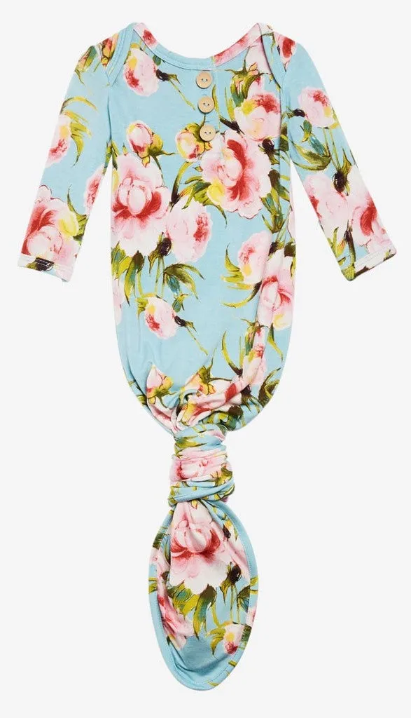 Posh Peanut Carolina Floral Button Knotted Gown