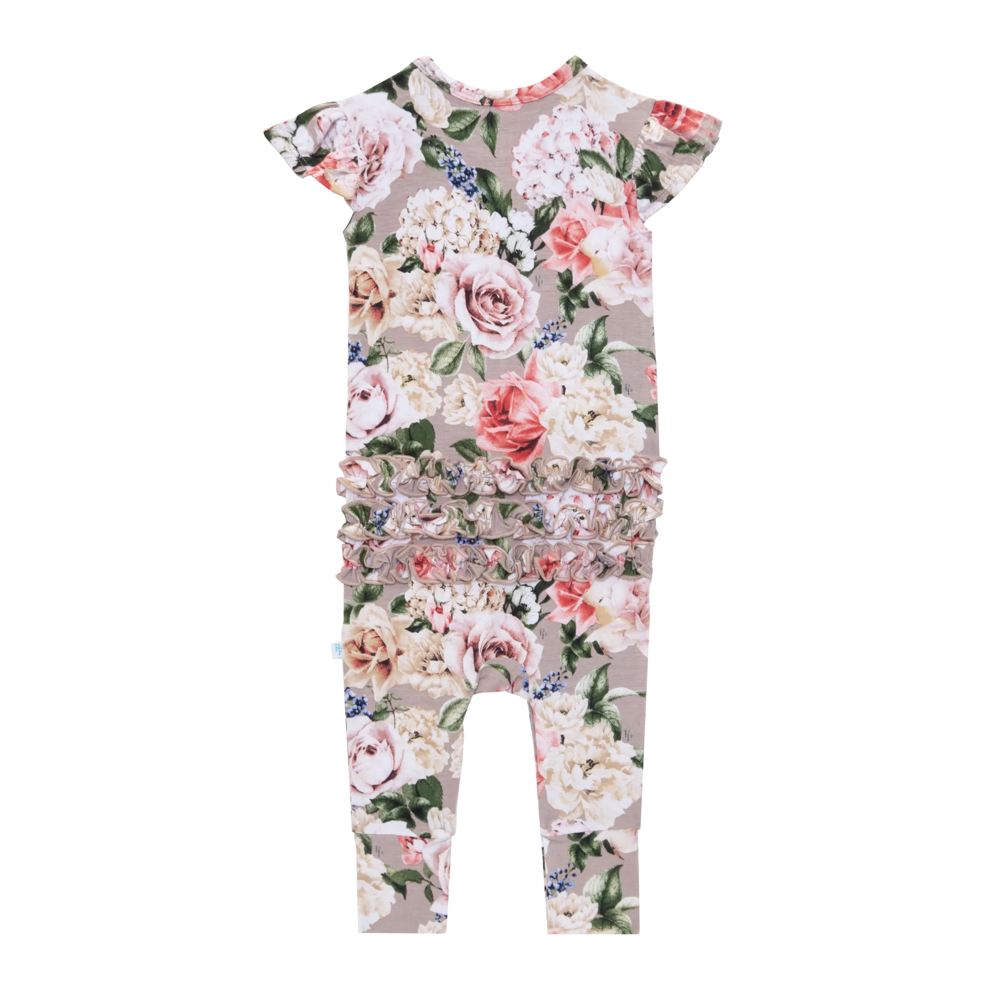 Posh Peanut Cassie Ruffled Capsleeve Basic Romper