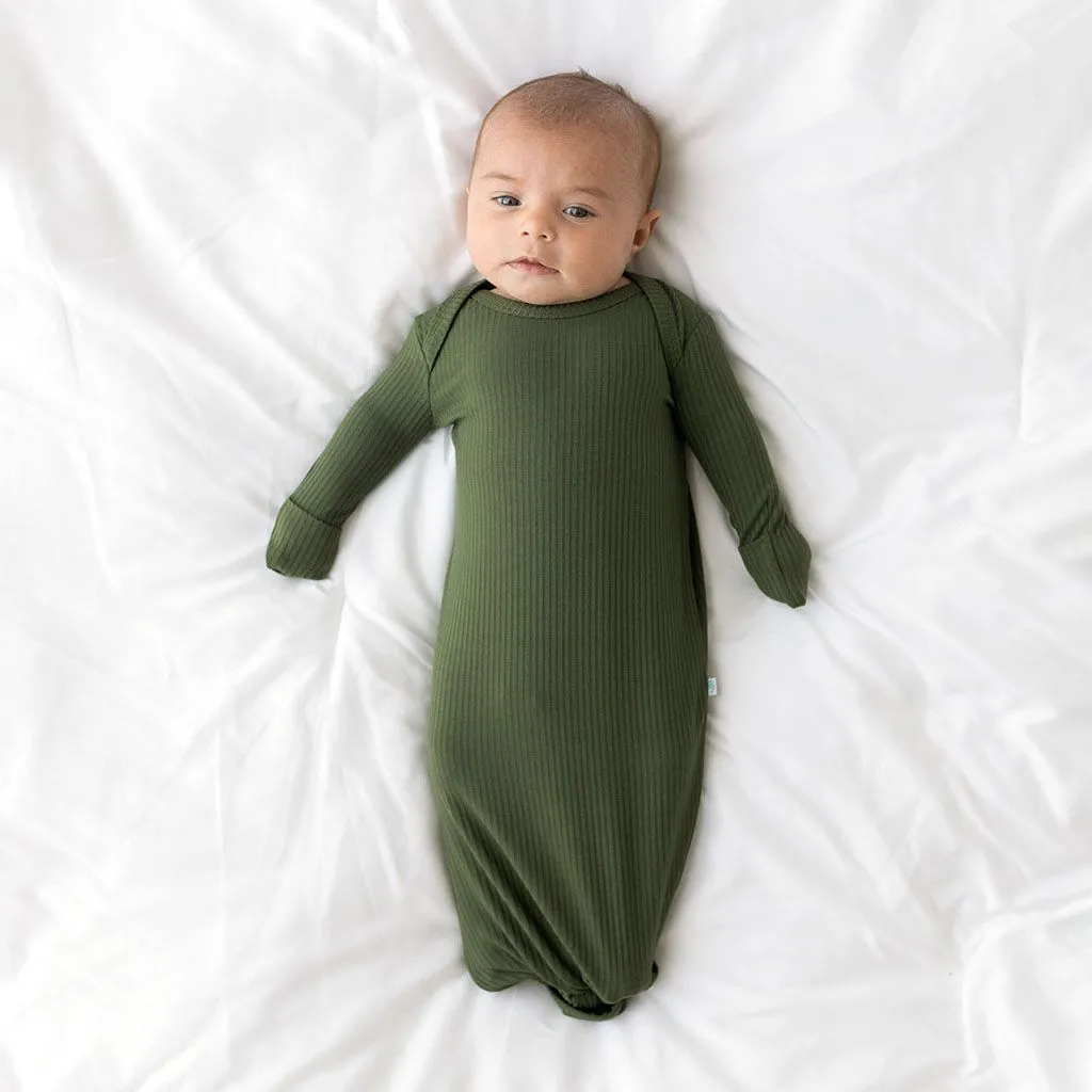 Posh Peanut Solid Pine Ribbed Basic Knotted Gown