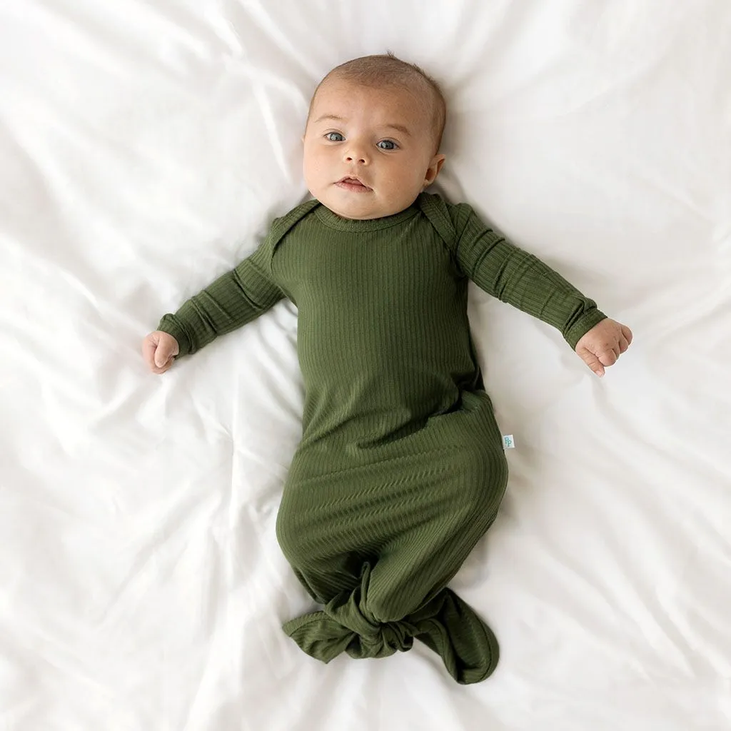Posh Peanut Solid Pine Ribbed Basic Knotted Gown
