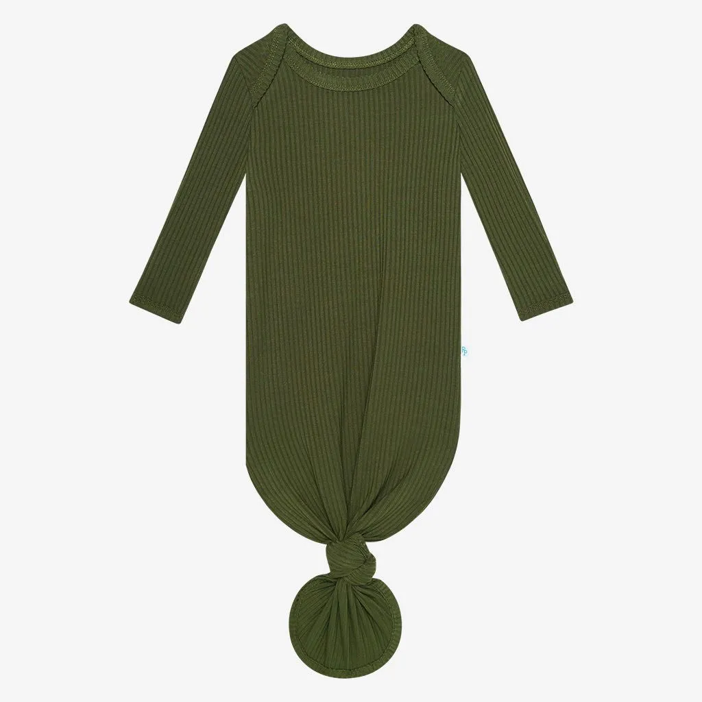 Posh Peanut Solid Pine Ribbed Basic Knotted Gown