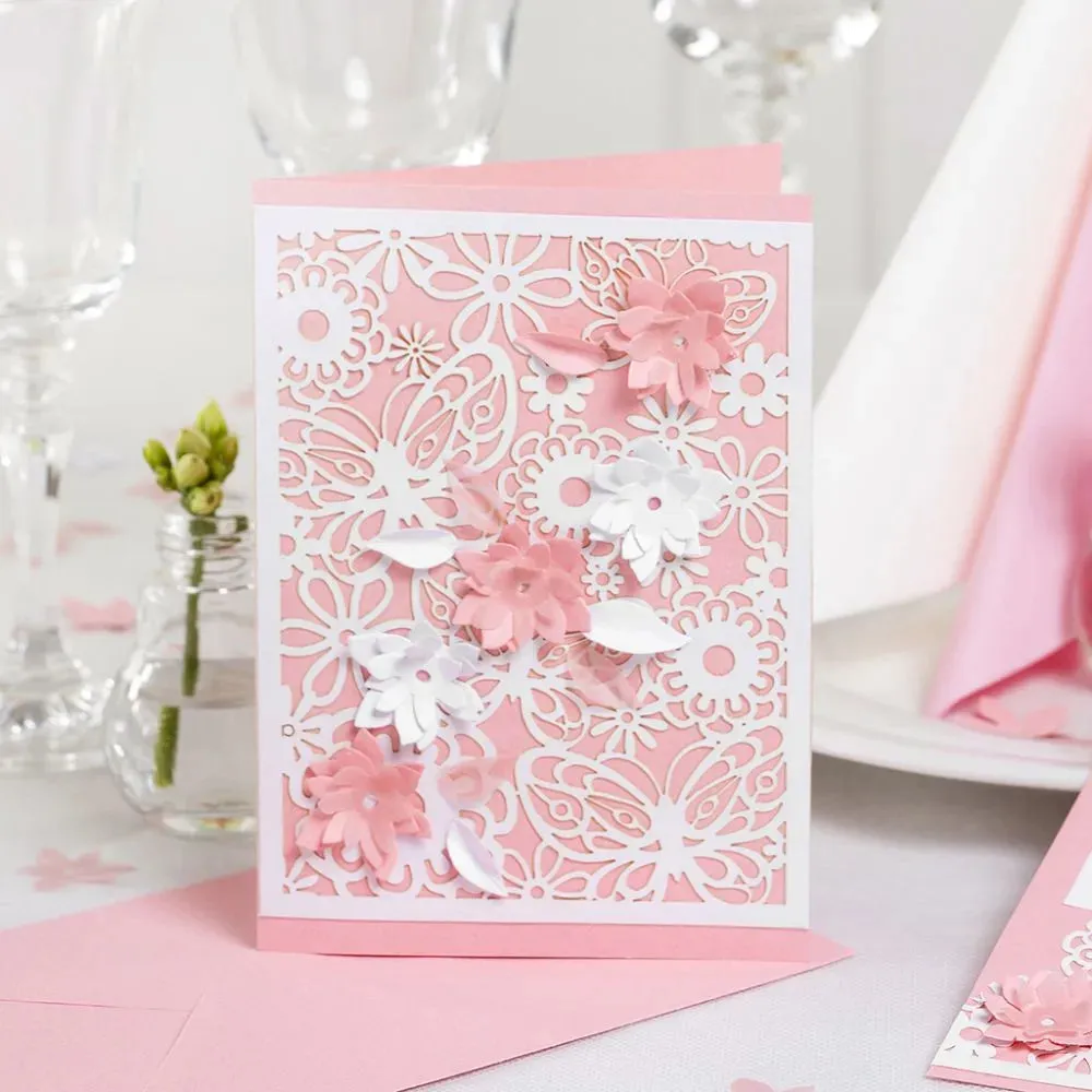 Postcards Plain Minimalistic Paintable Fine Embossed Texture Two-Colour