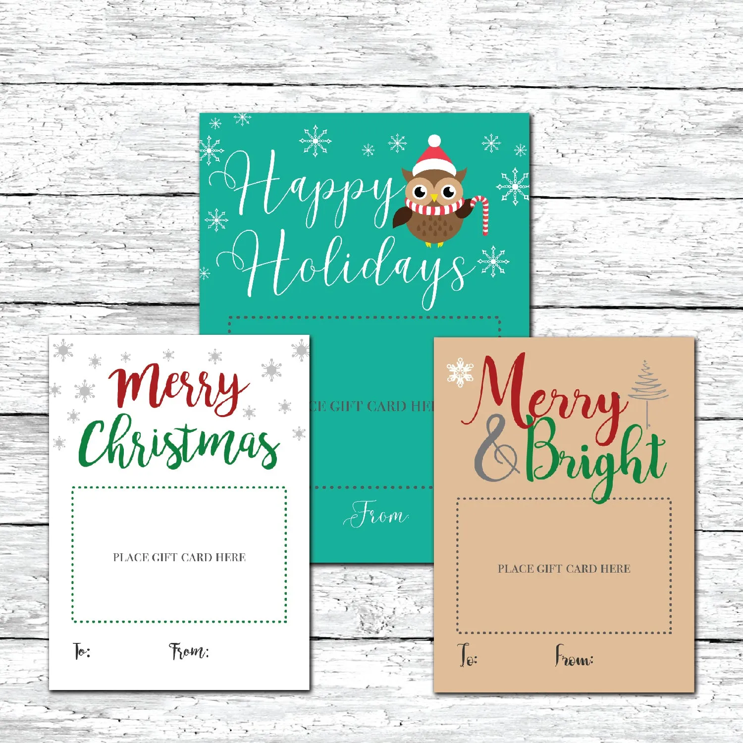 Printable Christmas Gift Card Holders