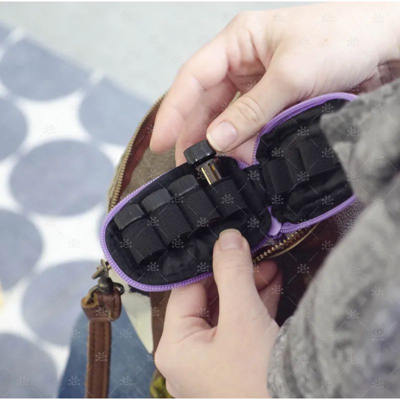 Purple - doTERRA Branded Key Chain Case with 10 Sample Vials (5/8 Dram)