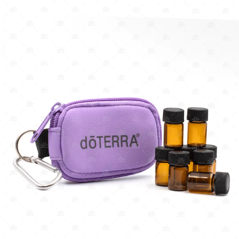Purple - doTERRA Branded Key Chain Case with 10 Sample Vials (5/8 Dram)
