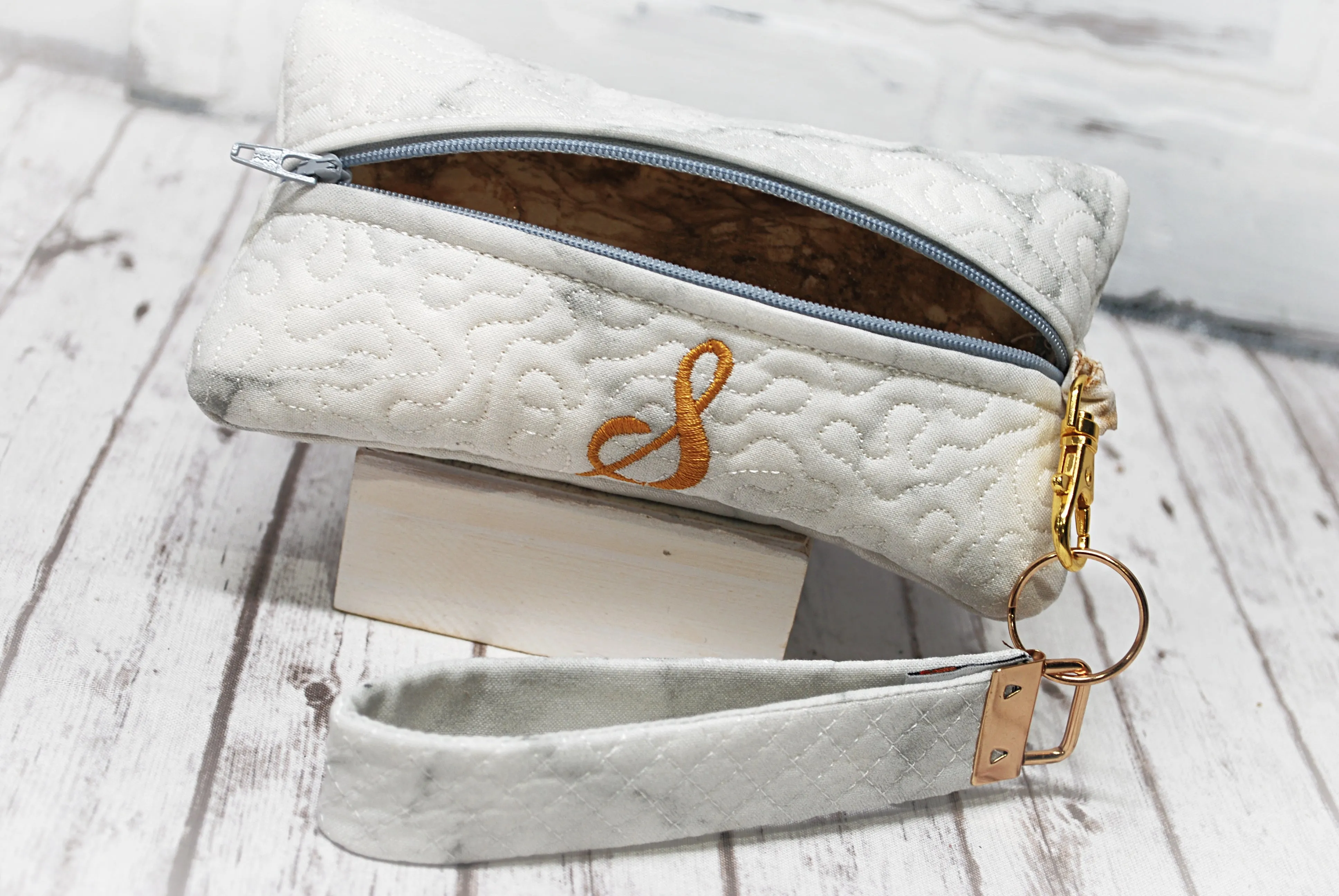 Quartz Personalized Quilted Pouch