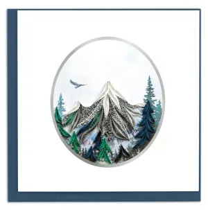 Quilled Mountain Landscape Greeting Card