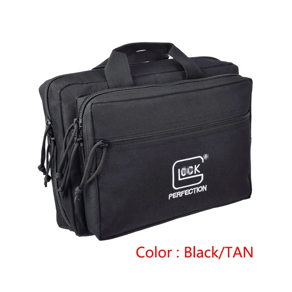 "Tactical Dual Gun Range Bag: Universal Handgun Storage and Transport Solution"