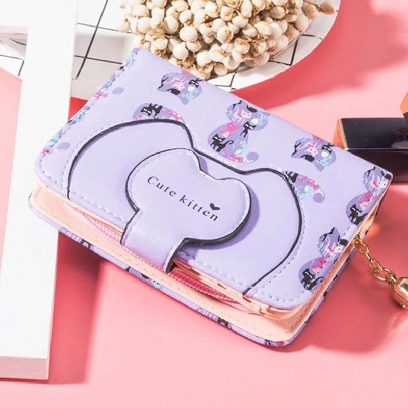 Realaiot Fashion Small Female Purse short purse Lady Letter Snap Fastener Zipper Short Clutch Wallet Card Holder Coin Money Women Wallet
