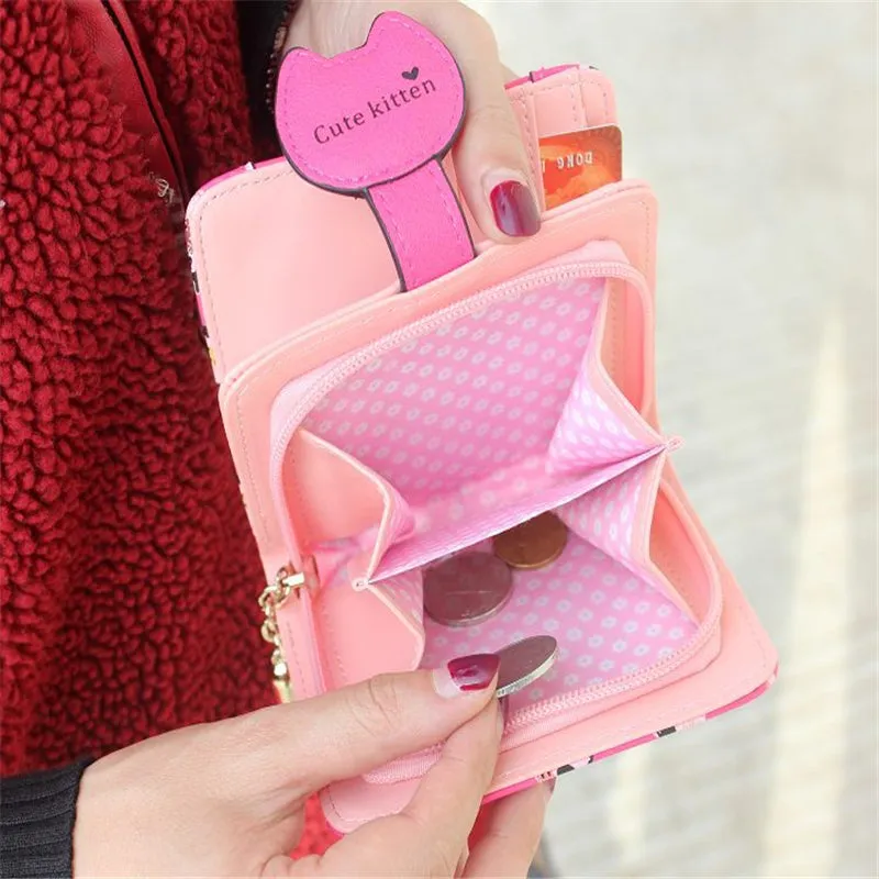 Realaiot Fashion Small Female Purse short purse Lady Letter Snap Fastener Zipper Short Clutch Wallet Card Holder Coin Money Women Wallet