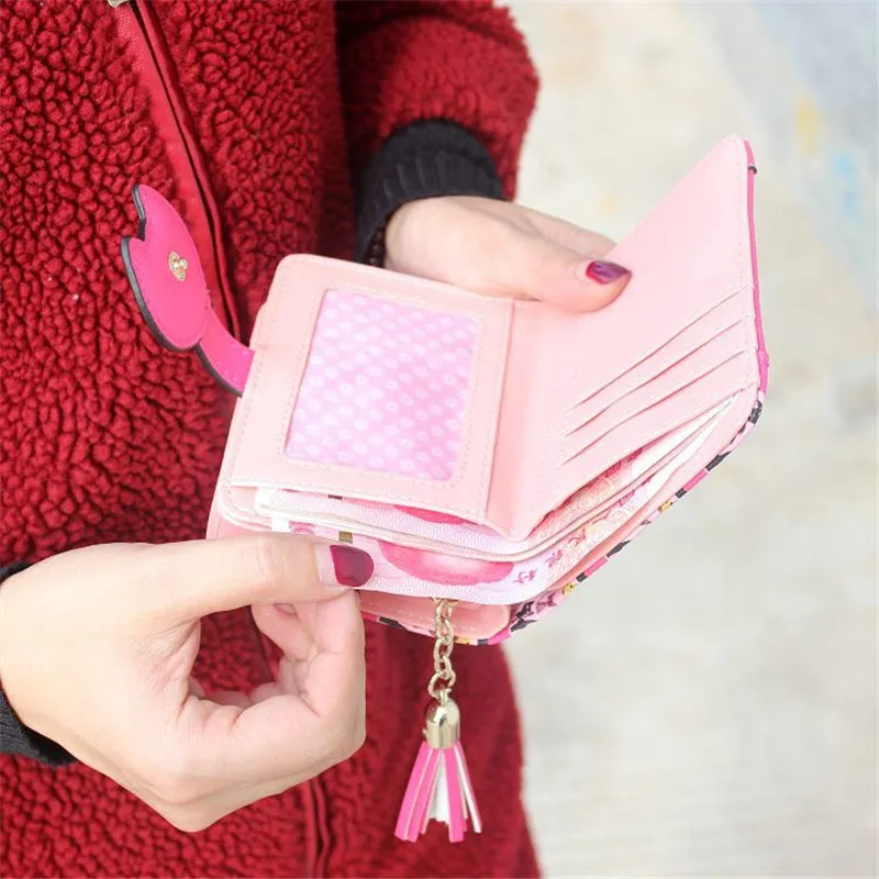 Realaiot Fashion Small Female Purse short purse Lady Letter Snap Fastener Zipper Short Clutch Wallet Card Holder Coin Money Women Wallet