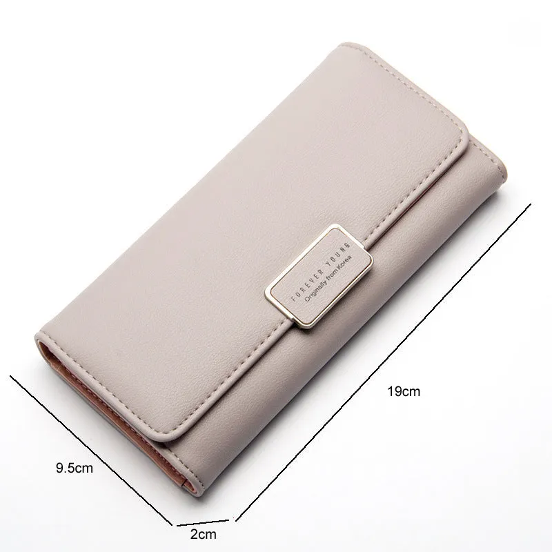 Realaiot High Quality 3 Fold Women's Wallet Brand PU Leather Long Purse Clutch Coin Purse Phone Pocket Card Holder Large Capacity