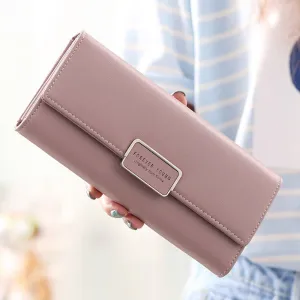 Realaiot High Quality 3 Fold Women's Wallet Brand PU Leather Long Purse Clutch Coin Purse Phone Pocket Card Holder Large Capacity