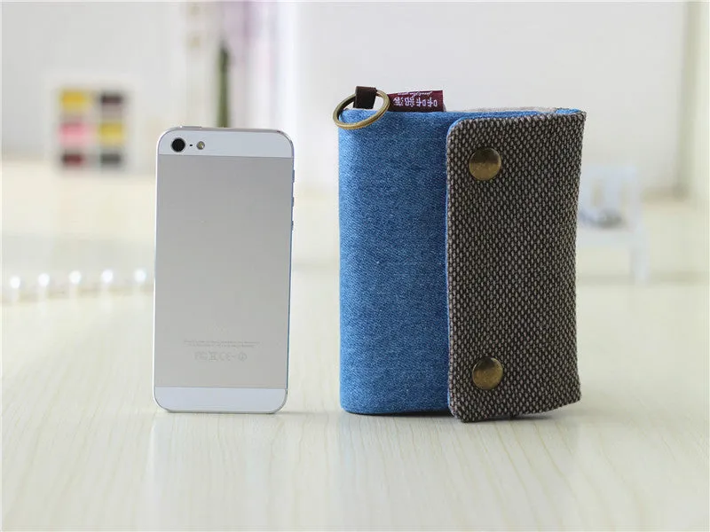 Realaiot Women Cotton Fabric Short Wallet for Female Large Capacity Coin Purse Card Holder Ladies Multifunction Men Purse Carteira