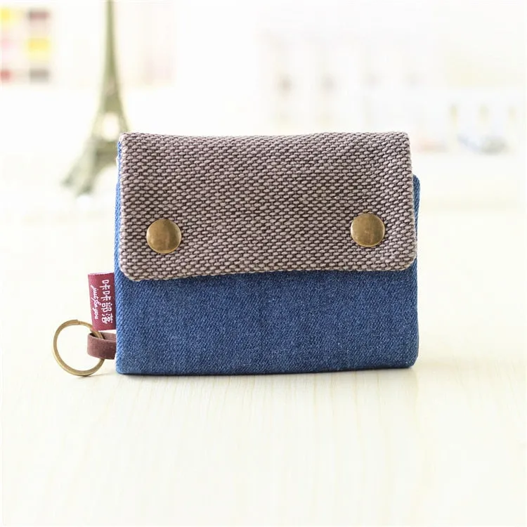 Realaiot Women Cotton Fabric Short Wallet for Female Large Capacity Coin Purse Card Holder Ladies Multifunction Men Purse Carteira